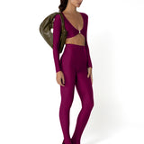 Top Clip + Burgundy Leggings