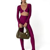 Top Clip + Burgundy Leggings