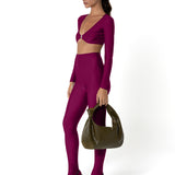 Top Clip + Burgundy Leggings