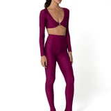 Top Clip + Burgundy Leggings