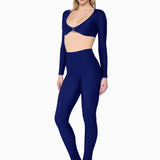 Top Clip + Leggings Blu