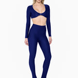 Top Clip + Leggings Blu