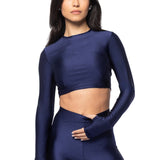 Crop + Leggings Blu