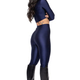 Crop + Leggings Blu