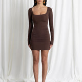 Mini Dress Scollo Chocolate