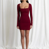 Mini Dress Scollo Bordeaux
